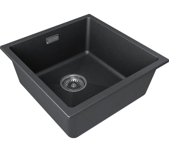 Мойка Paulmark LUMI 45UNI, IT-GRANIT, черный, 455x460 мм LU45-BL