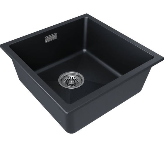 Мойка Paulmark LUMI 45UNI, IT-GRANIT, черный металлик, 455x460 мм LU45-BLM