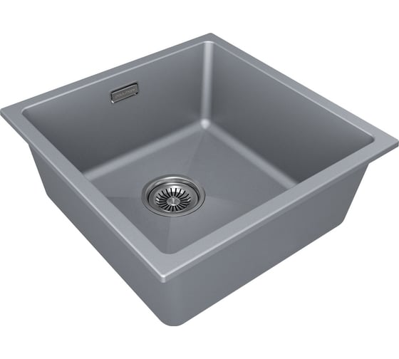 Мойка Paulmark LUMI 45UNI, IT-GRANIT, серый металлик, 455x460 мм LU45-GRM