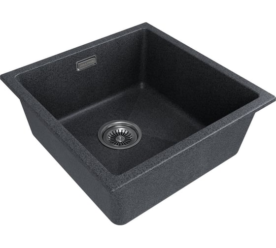 Мойка Paulmark LUMI 45UNI, IT-GRANIT, графит, 455x460 мм, подстольный монтаж LU45-DG