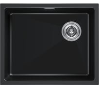 Мойка Paulmark LUMI 55UNI-SKEW, IT-GRANIT, черный металлик, 555x460 мм LU55SK-BLM