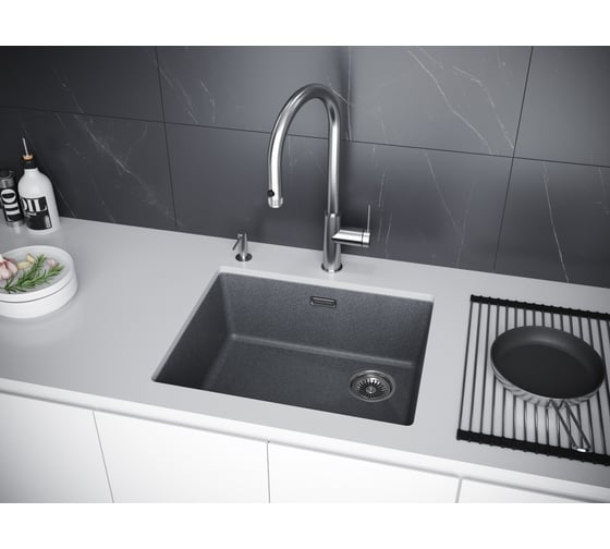Мойка Paulmark LUMI 55UNI-SKEW, IT-GRANIT, графит, 555x460 мм LU55SK-DG