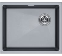 Мойка Paulmark LUMI 55UNI-SKEW, IT-GRANIT, серый металлик, 555x460 мм LU55SK-GRM