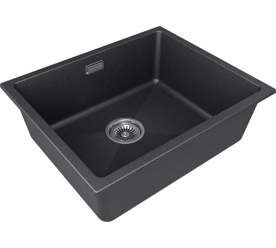 Мойка Paulmark LUMI 55UNI, IT-GRANIT, черный, 555x460 мм LU55-BL