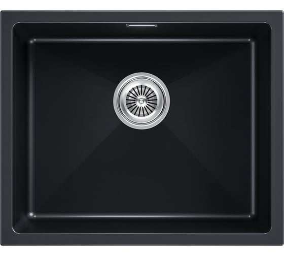 Мойка Paulmark LUMI 55UNI, IT-GRANIT, черный металлик, 555x460 мм LU55-BLM