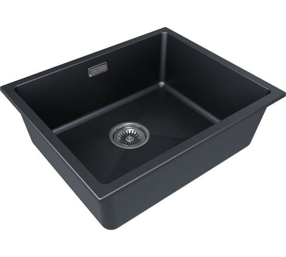 Мойка Paulmark LUMI 55UNI, IT-GRANIT, черный металлик, 555x460 мм LU55-BLM