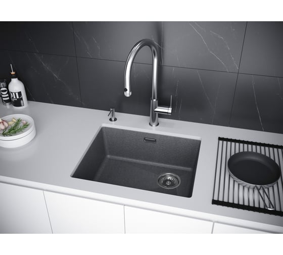 Мойка Paulmark LUMI 55UNI, IT-GRANIT, графит, 555x460 мм LU55-DG