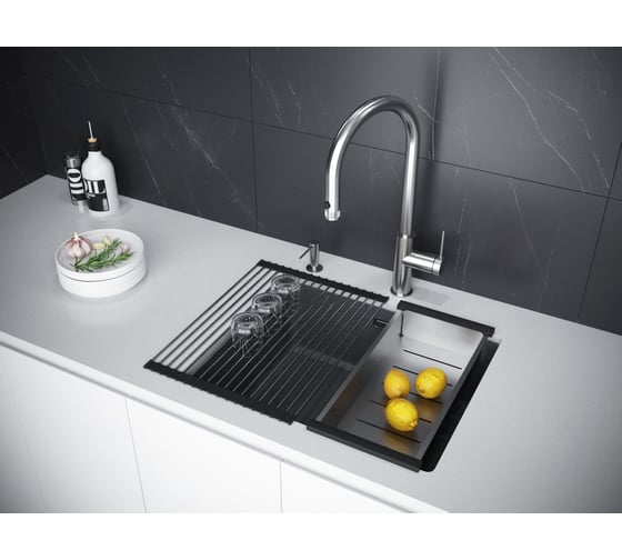 Мойка Paulmark LUMI 55UNI, IT-GRANIT, графит, 555x460 мм LU55-DG