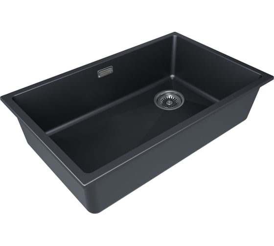 Мойка Paulmark LUMI 74UNI-SKEW, IT-GRANIT, антрацит, 740x460 мм LU74SK-AN