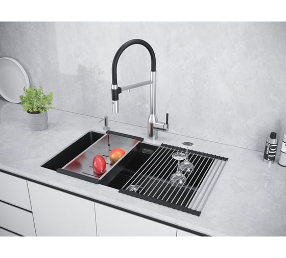 Мойка Paulmark LUMI 74UNI, IT-GRANIT, антрацит, 740x460 мм LU74-AN