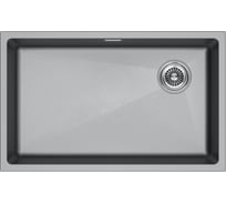 Мойка Paulmark LUMI 74UNI-SKEW, IT-GRANIT, серый металлик, 740x460 мм LU74SK-GRM