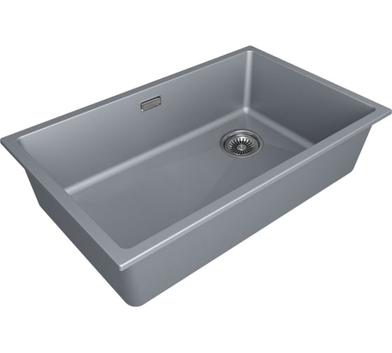 Мойка Paulmark LUMI 74UNI-SKEW, IT-GRANIT, серый металлик, 740x460 мм LU74SK-GRM