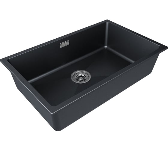 Мойка Paulmark LUMI 74UNI, IT-GRANIT, черный металлик, 740x460 мм LU74-BLM