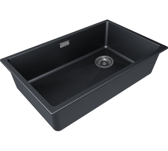 Мойка Paulmark LUMI 74UNI-SKEW, IT-GRANIT, черный металлик, 740x460 мм LU74SK-BLM