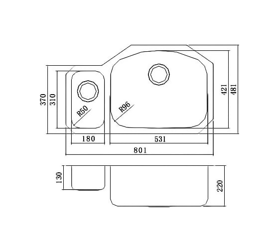 Кухонная мойка Oulin OL-U601