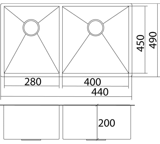Кухонная мойка Oulin OL-F202