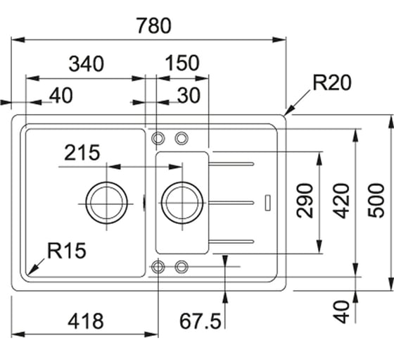 Мойка FRANKE BFG 651-78 вентиль-автомат, оникс 114.0280.886