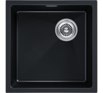 Мойка Paulmark LUMI 45UNI-SKEW, IT-GRANIT, черный металлик, 455x460, LU45SK-BLM