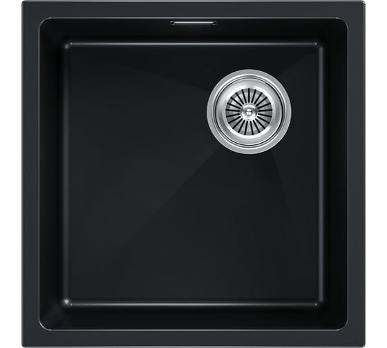 Мойка Paulmark LUMI 45UNI-SKEW, IT-GRANIT, черный металлик, 455x460, LU45SK-BLM