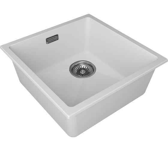 Мойка Paulmark LUMI 45UNI-SKEW, IT-GRANIT, белый, 455x460, LU45SK-WH