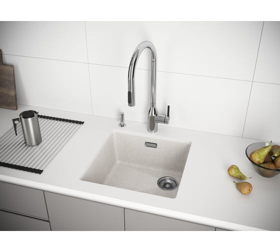 Мойка Paulmark LUMI 45UNI-SKEW, IT-GRANIT, бежевый, 455x460, LU45SK-BE