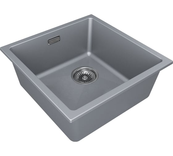 Мойка Paulmark LUMI 45UNI-SKEW, IT-GRANIT, серый металлик, 455x460, LU45SK-GRM