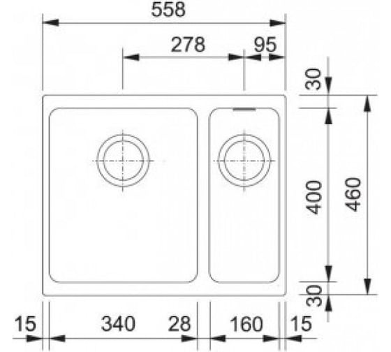 Мойка FRANKE KBG 160 подстольный монтаж, сахара 125.0023.800