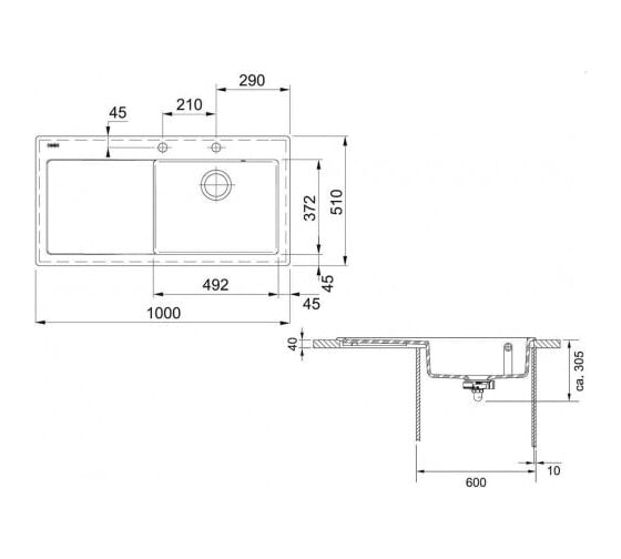 Мойка FRANKE MTK 611-100 керамика, ваниль 124.0335.859