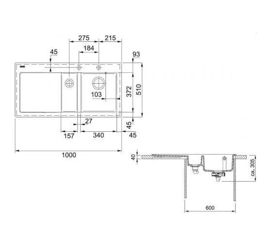 Мойка FRANKE MTK 651-100 керамика, ваниль 124.0335.870