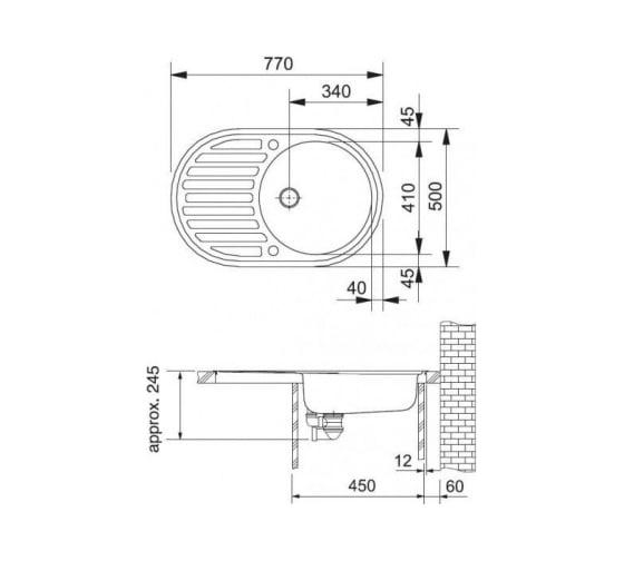 Мойка FRANKE ROG 611 шоколад, стоп-вентиль 114.0359.949