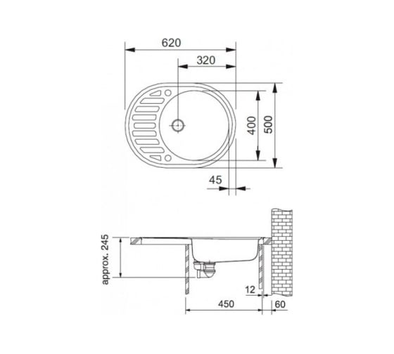 Мойка FRANKE ROG 611C стоп-вентиль, графит 114.0192.507