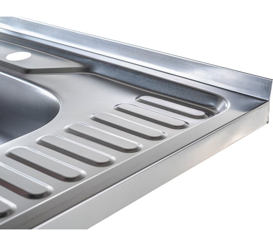 Мойка SINKLIGHT нержавеющая сталь,  накл. квадрат 600х600, L 0.4/160 выпуск малый, без сифона, матовая с крылом 72003
