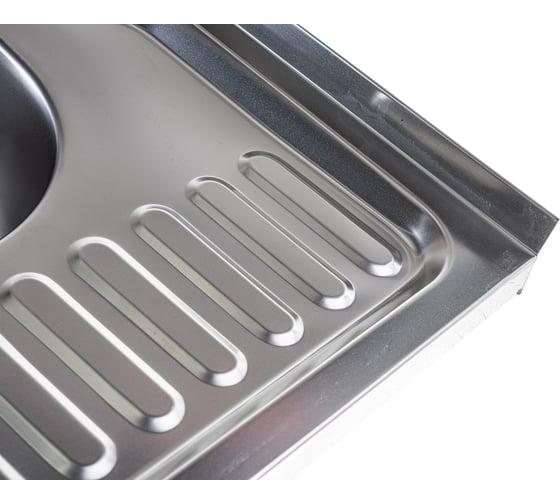 Мойка SINKLIGHT нержавеющая сталь,  накл. квадрат 600х600, L 0.4/160 выпуск малый, без сифона, матовая с крылом 72003