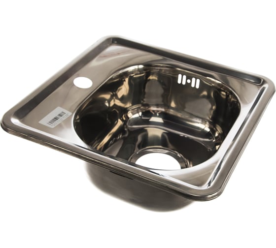 Мойка SINKLIGHT нержавеющая сталь, врезная, квадрат 380х380 0.6/160 выпуск 3 1/2 глянец 72010