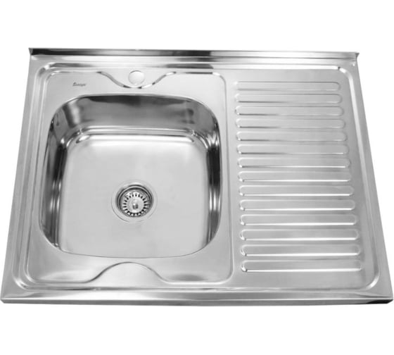 Мойка SINKLIGHT нержавеющая сталь, накл. прямоугольник 800х600 L 0.8/180 выпуск 3 1/2 глянец 72136 1