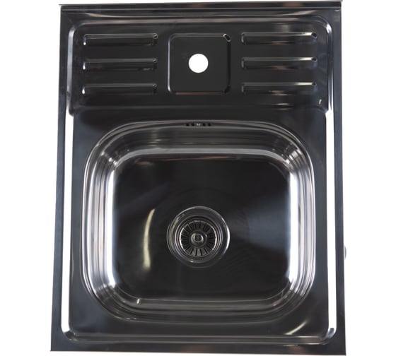 Мойка SINKLIGHT нержавеющая сталь, накл. прямоугольник 500х600 0.8/180 выпуск 3 1/2 глянец 72152