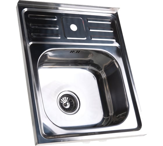 Мойка SINKLIGHT нержавеющая сталь, накл. прямоугольник 500х600 0.8/180 выпуск 3 1/2 глянец 72152