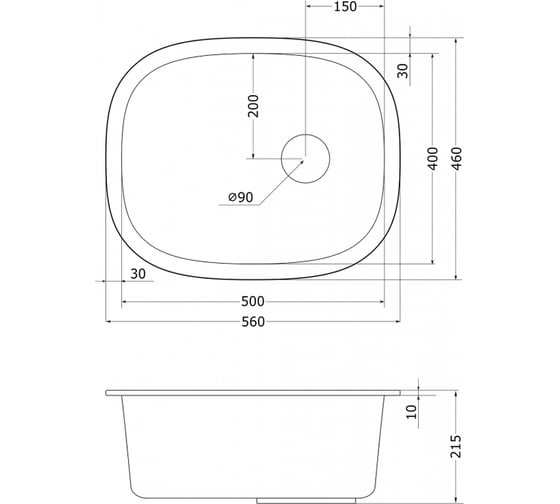 Гранитная мойка EMAR Берилл EMQ-1560.P Берилл