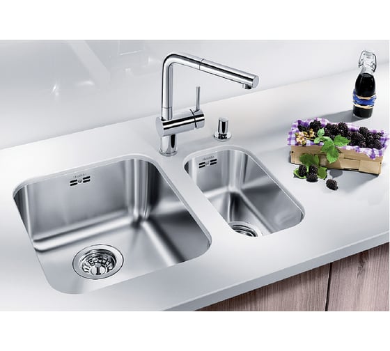 Мойка BLANCO SUPRA 180 U нержавеющая сталь, полированная, с коландером 518198