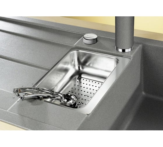 Мойка BLANCO METRA 6 S Silgranit PuraDur антрацит, с аксессуарами, с клапаном автоматом 513053