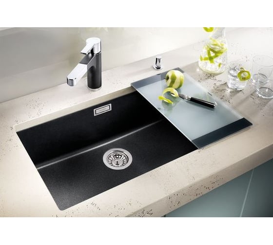 Мойка BLANCO SUBLINE 700 U SILGRANIT антрацит, с отводной арматурой InFino 523442