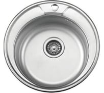 Мойка нержавеющая сталь, врезная, круглая 490x170 0,6 мм, выпуск 3 1/2 ГЛЯНЦЕВАЯ L84949-6 869441