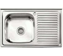 Мойка нержавеющая сталь, накл. 800x500x180, 0.8 мм, выпуск 3 1/2 левая чаша ГЛЯНЦЕВАЯ L98050-L 869650