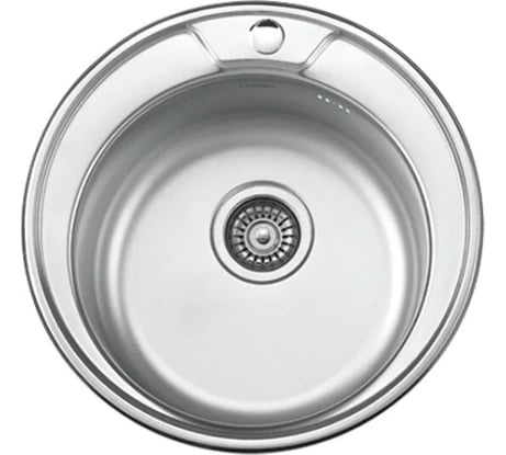 Мойка Ledeme из нержавеющей стали круглая матовая врезная (D490x180 мм, 0,8 мм) L74949