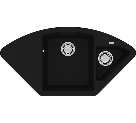 Мойка кухонная из кварцгранита Lemark IRKANA 980 антрацит, комплектация: крепеж, сливная арматура с переливом в комплекте 9910043