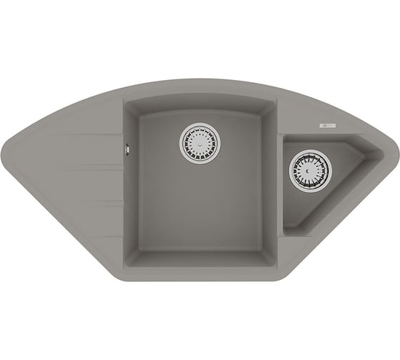 Мойка кухонная из кварцгранита Lemark IRKANA 980 грей, комплектация: крепеж, сливная арматура с переливом в комплекте 9910045