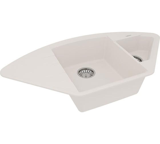 Мойка кухонная из кварцгранита Lemark IRKANA 980 жасмин, комплектация: крепеж, сливная арматура с переливом в комплекте 9910046