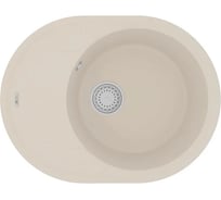 Мойка кухонная из кварцгранита Lemark LACHA 620 шампань, комплектация: крепеж, сливная арматура с переливом в комплекте 9910054