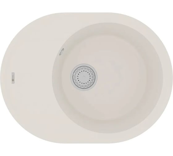 Мойка кухонная из кварцгранита Lemark LACHA 620 жасмин, комплектация: крепеж, сливная арматура с переливом в комплекте 9910052