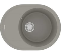 Мойка кухонная из кварцгранита Lemark LACHA 620 грей, комплектация: крепеж, сливная арматура с переливом в комплекте 9910051